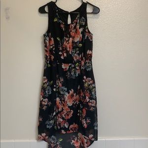 Sheer floral high low dress
